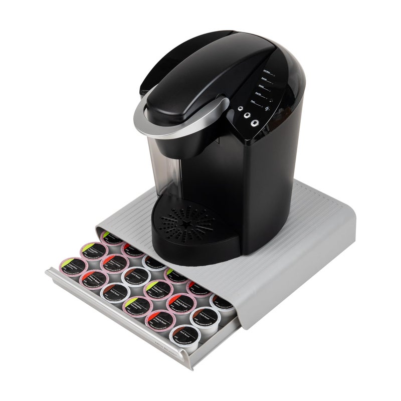 Mind Reader Single Serve Coffee Pod Drawer, 36 Pod Capacity, Countertop Organizer, 13.25"L x 12.75"W x 2.75"H, Gray - Image 5